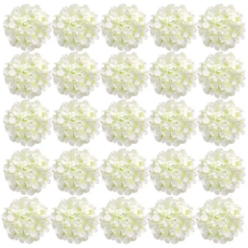 

25Pcs Artificial Hydrangeas Flower Heads for Wedding Bridal Bouquets Party Decor Floral Arrangements Centerpiece