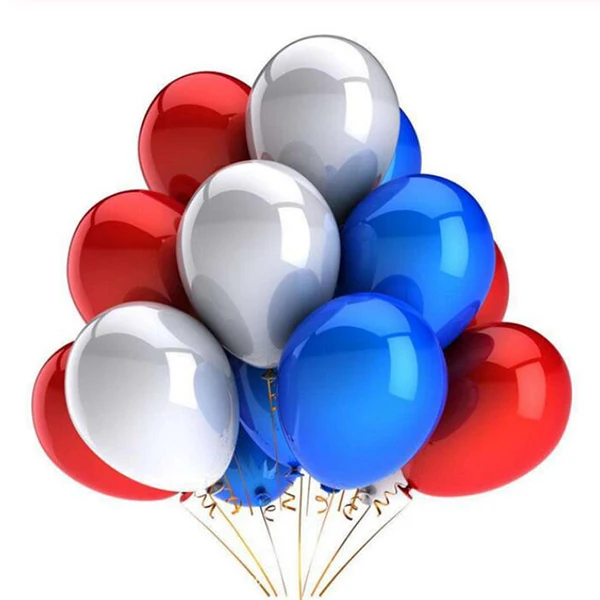 red blue silver 30 шт./лот, 2,2 г, 10 дюймов, жемчужные латексные шары золотого, серебряного, черного цвета, на день рождения, свадьбу, вечеринку, Декор, воздушные гелиевые шары, подарки для детей - Цвет: red blue silver
