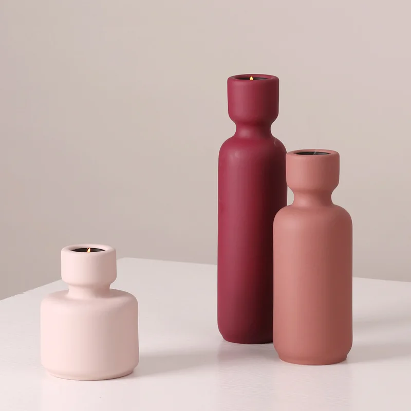 

His Color Ceramic Candlestick Ornaments Scene Decoration Filming Props Restaurant Desktop Creative Home Decoration