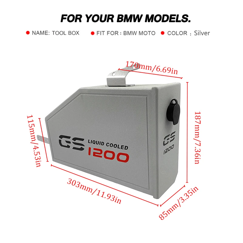 New Arrival! Tool Box For BMW R1250GS R1200GS LC ADV Adventure 2013-2020 Decorative Aluminum 5 Liters ToolBox Left Side Bracket (4)