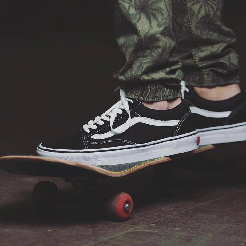 Оригинальные оригинальные мужские и женские туфли VANS OLD SKOOL, Классическая обувь для скейтборда, низкие модные черные туфли для пары, новинка, VN000D3HY28