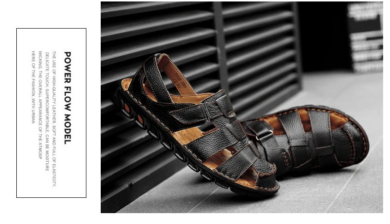 New Men Summer Sandals Genuine Leather Casual Shoes Men Roman Style Beach Sandals Brand Fashion Summer Men Shoes