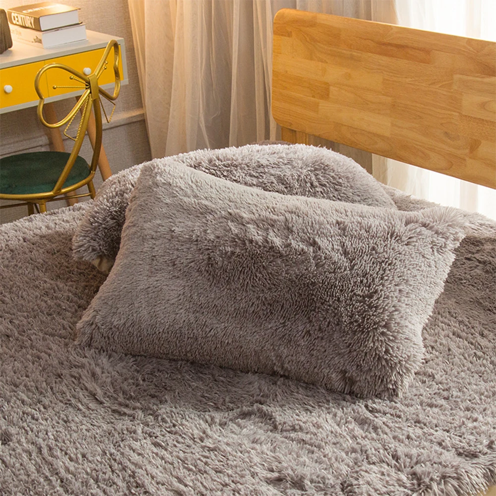 Наволочка из искусственного меха, мохнатая ультра мягкая наволочка для подушки, популярная квадратная плюшевая пушистая наволочка, украшение для дома и спальни
