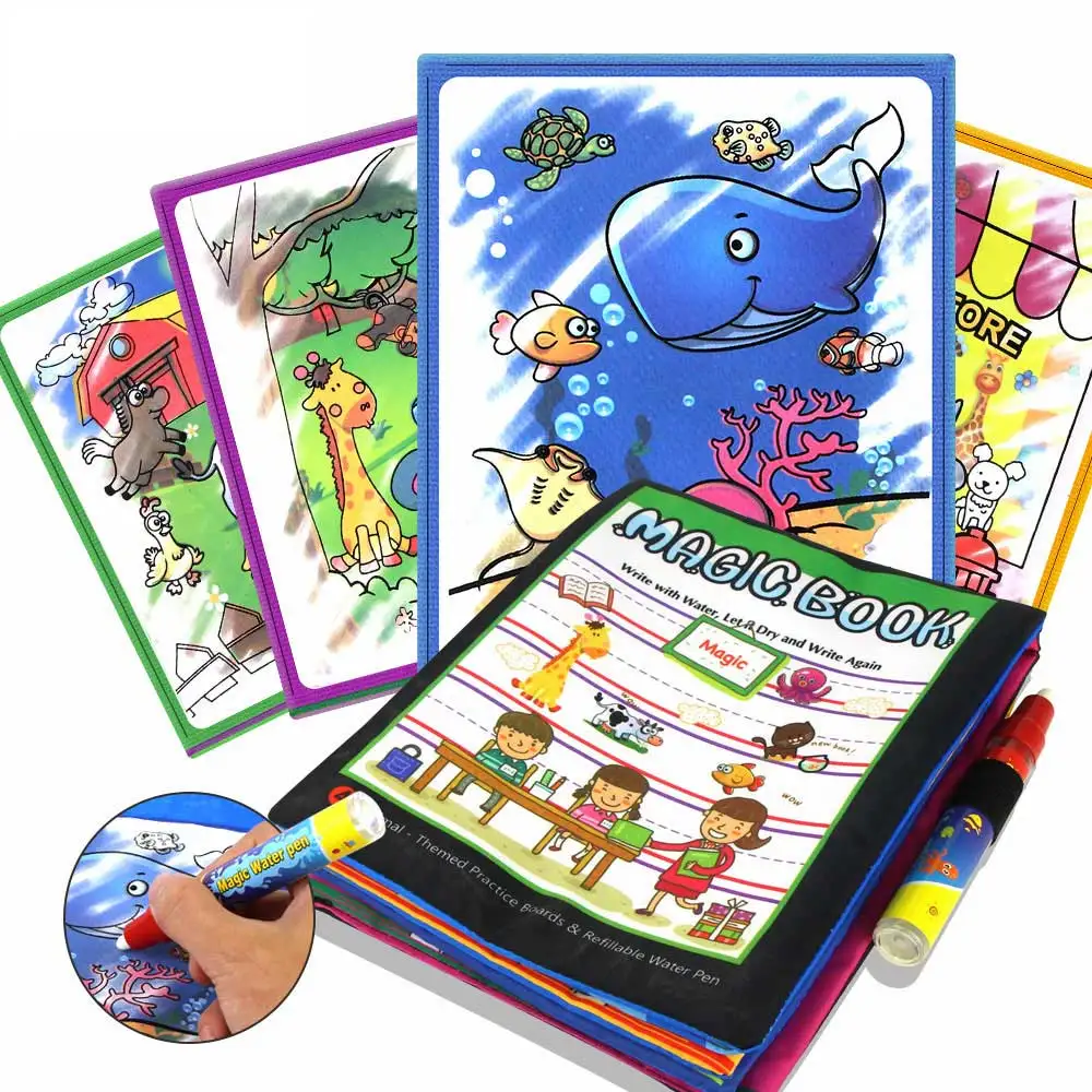 Coolplay  Magic Water Drawing Book Coloring Book Painting Board Doodle Book in Drawing Toys Educational Toys for Kids Xmas Gifts 10