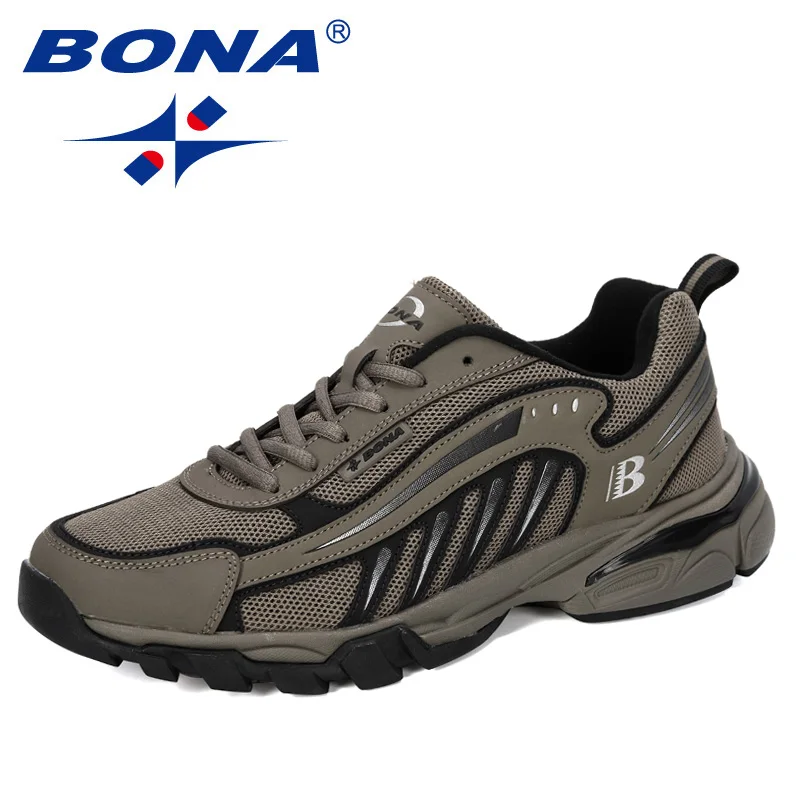 Running Shoes BONA New Designers Running Shoes Man Cow Split Sport Shoes Men Jogging Footwear Outdoors Lightweight Breathable Men