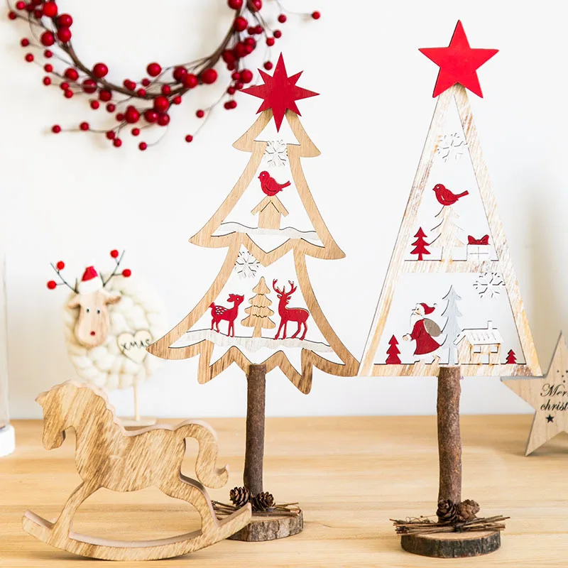 

Nordic ins Christmas Wooden Elk Elk Christmas Tree ornamentation Elder Elk Trojan Horse Hotel Cafe Table Scene home decoration
