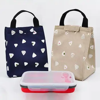 

Women Kids Portable Fashion Cartoon Lunch Bag Picnic Food Thermal Box Container Kids will like the cartoon pattern on this bag.