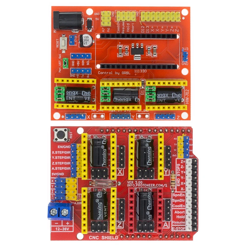 Cnc escudo v3/cnc escudo v4 máquina de gravura/impressora 3d/a4988 driver placa expansão para arduino kit diy