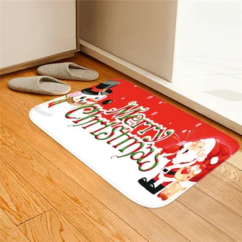 

Rug Christmas Mats Kitchen Rug Flannel Fabric Carpet Non Slip Rubber Backing Absorbent Bath Rug Home Kitchen Floor Mat JWYFH32