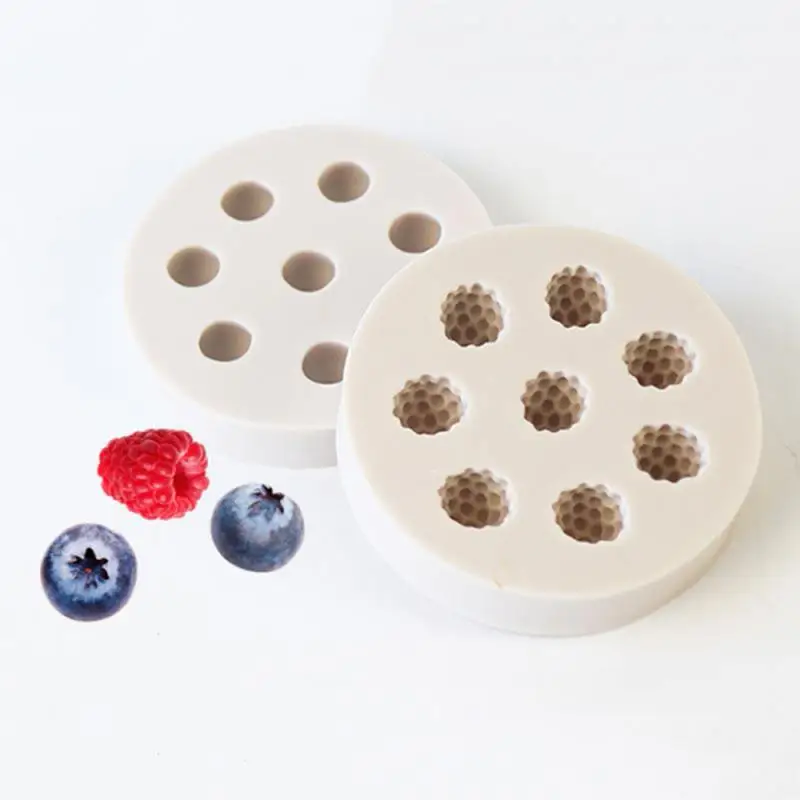 3D Blueberry Raspberry Shaped Silicone Soap Candy Gummy Cake Chocolate Kitchen Baking Mold Chocolate Biscuit DIY Tool