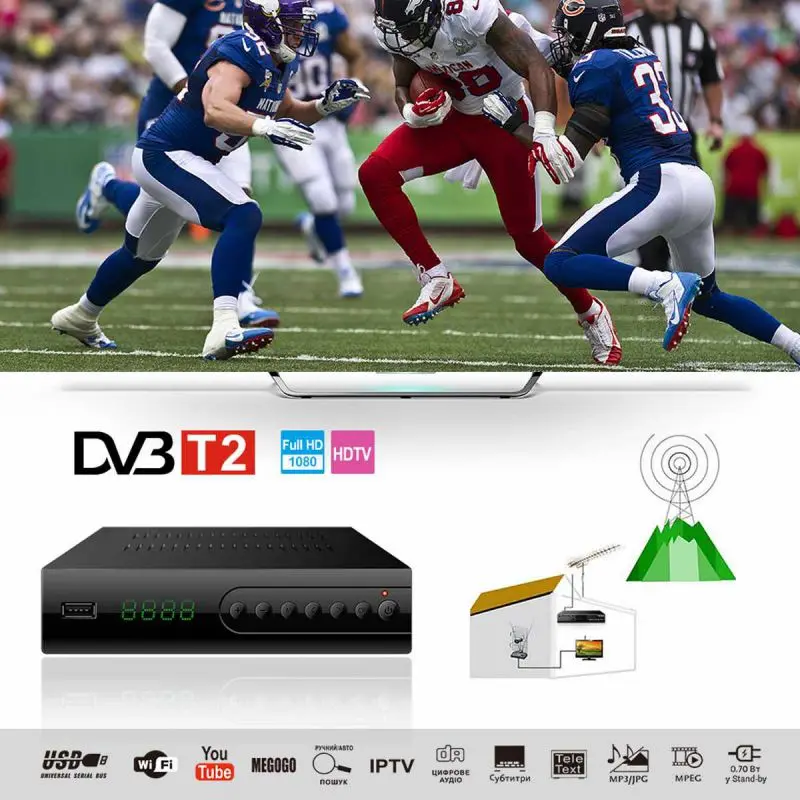 DVB T2 термоприемник T26 DVB-T2 и dvb-c Поддерживает MPEG4 H.264 Youtube Wifi адаптер Iptv Av Hdmi металлический чехол
