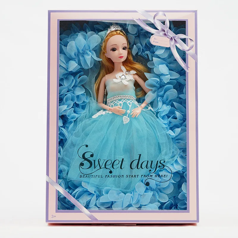 Blue 190 40 см DIY BJD подвижное шарнирное тело красивое платье принцессы модные куклы игрушки для детей Детские куклы игрушки подарок на день рождения для девочек - Цвет: Blue 190