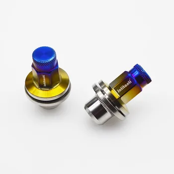 

Burnt blue M12*1.5 flat seat anti-theft Gr5 titanium wheel lug nut for Toyot a