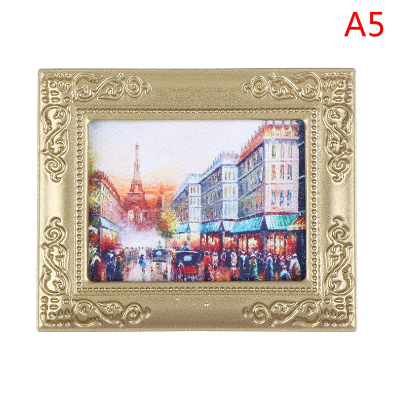 Миниатюрный 1:12 для кукольного домика, мини декоративные аксессуары, антикварная рамка Мони, картина маслом, Мона Лиза, сделай сам, деревянный кукольный домик