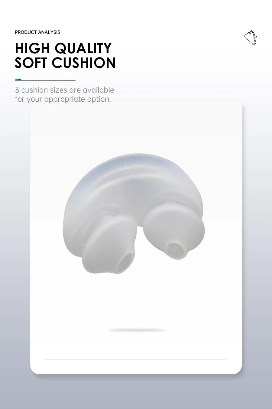 BMC P2H Nasal Pillow Mask with Headgear, Waterless Humidification CPAP Mask for Travel Machines, S/M/L Sizes