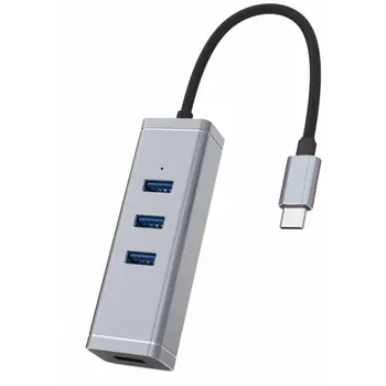 

1PC Aluminum Usb C Adapter With 4 Usb 3.0 Ports Input Usb-C Output 4 X Usb3.0 Usb3.0 5Gbps Usb Type-C Adapter