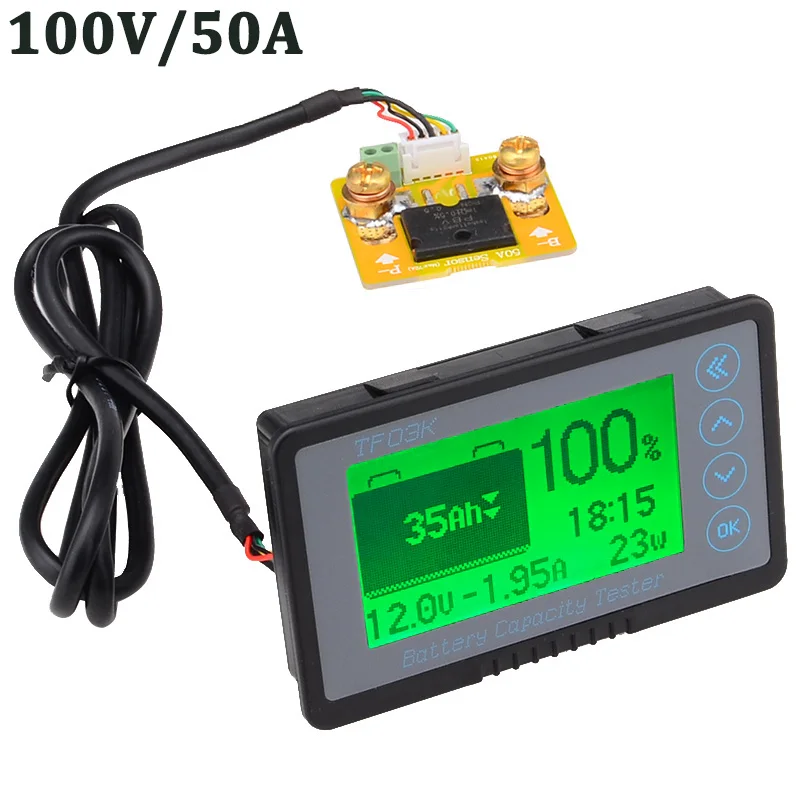 TF03K DC8~ 120 В 50A тестер емкости батареи отображение напряжения тока Coulomb счетчик с номером отслеживания 12003186