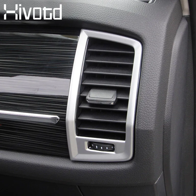 Hivotd для skoda kodiaq шкода кодиак, аксессуары, хромированный воздушный выход, круглая крышка, декоративные наклейки, рамка, интерьерные молдинги, автомобильный стиль ，автотовары