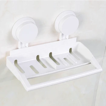 

New Bathroom Shower Soap Box Dish Storage Plate Tray Holder Powerful Vacuum Suction Cups Wall Soap Holder Bathroom Accessories
