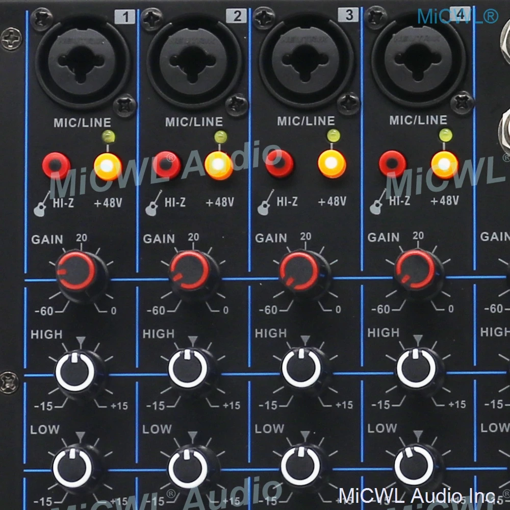 Console de Mixagem de Som Estúdio de Palco ao Vivo Portátil de 6 Canais com 6 Usb para Notebooks Entrada 48v - Image 5
