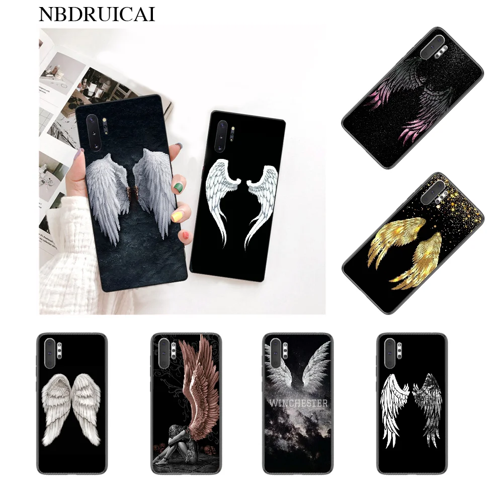 NBDRUICAI Девушка ангел крылья DIY Роскошный чехол для телефона Samsung Note 3 4 5 7 8 9 10 pro M10 20 30
