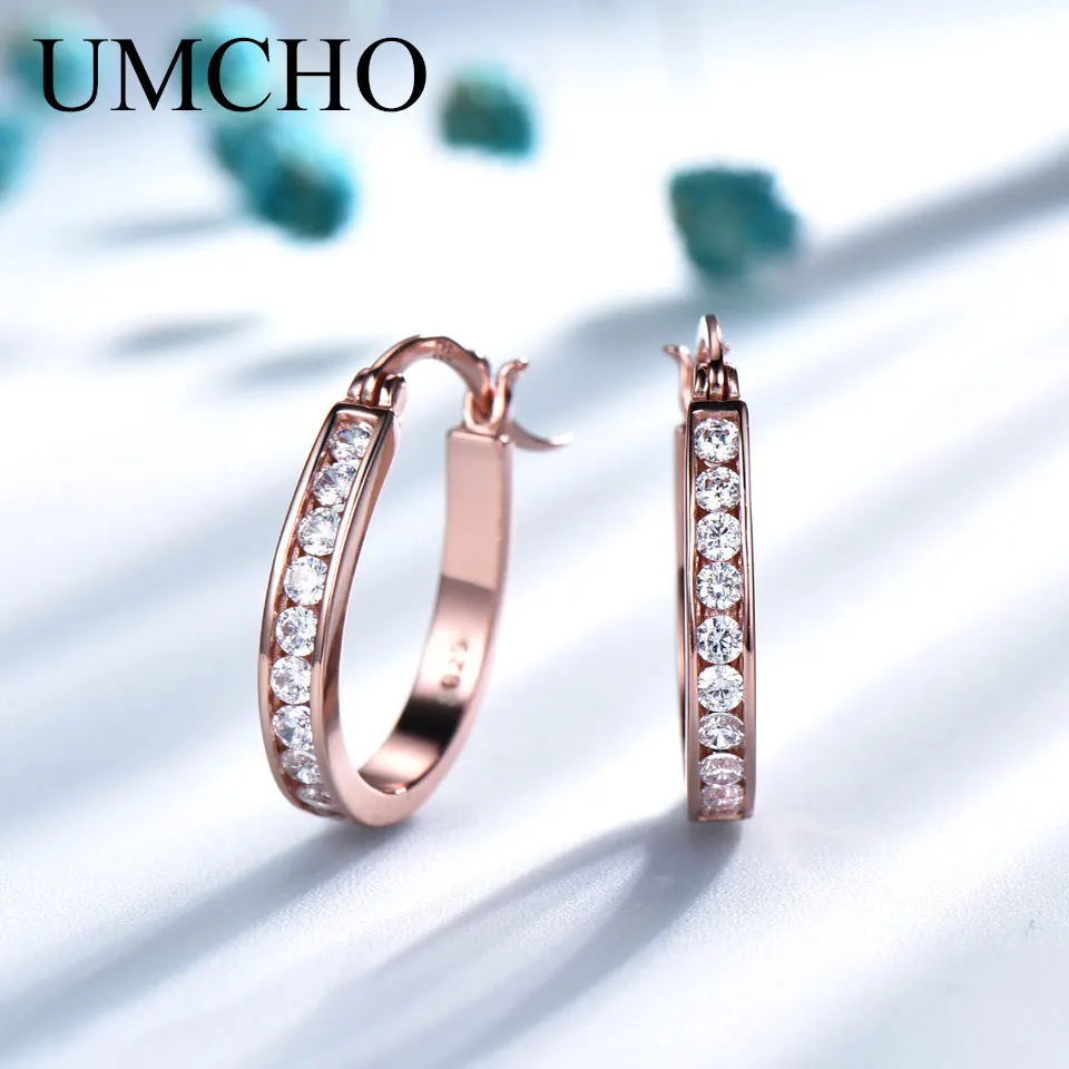 Cena UMCHO srebro 925 klipsy dla kobiet Morganite Gemstone Wedding elegancka biżuteria zaręczynowa walentynki prezent