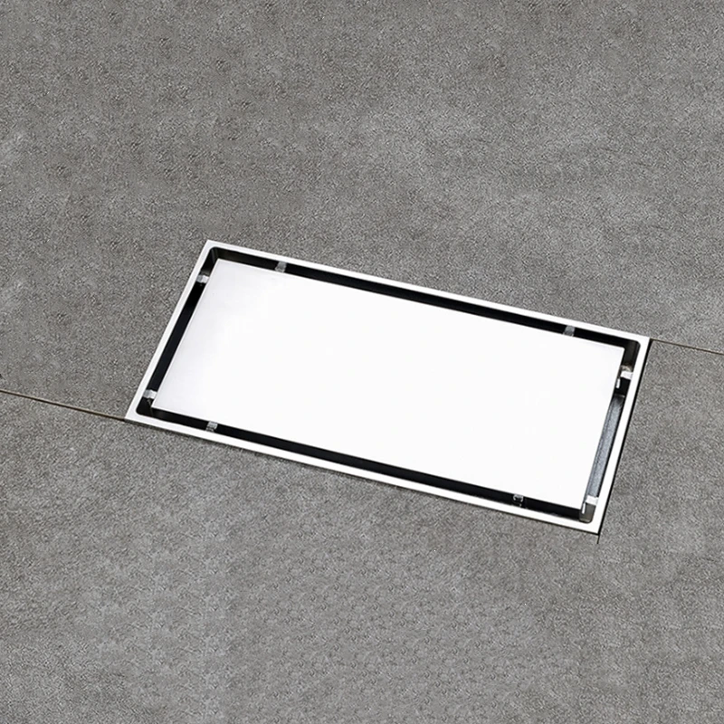 Противозапашные напольные решетки 90X140 мм Слив для душа черный Слив для ванной комнаты трап плитка вставка латунь аксессуары для ванной комнаты - Цвет: Silver