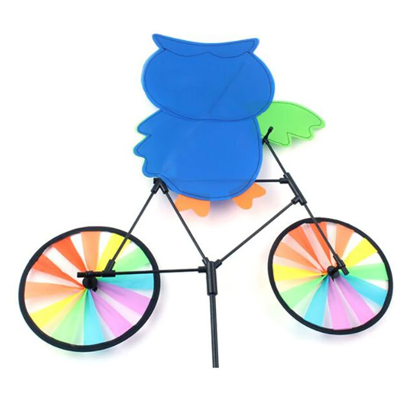 Милые 3D Животные Сова на велосипеде штифт ветряной мельницы Whirligig детские игрушки Spinner сад газон двор Декор открытый забавные игрушки для детей