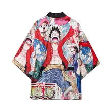 Мужская открытая рубашка с обезьянкой D. Luffy, японский стиль, халат-кимоно, Азиатский традиционный кардиган, Harajuku, Свободная Повседневная Новинка, юката