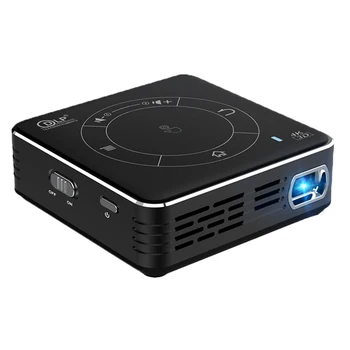 

3D Projector Android 9.0 WIFI Bluetooth Decoding 4K Active 3D Touch-Portable DLP Projector Cinema GYM 2GB + 16GB US Plug