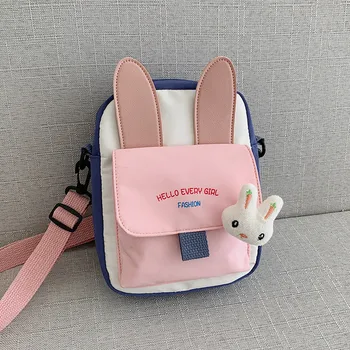 

Hot Sell Small Nylon Bag Women Rabbit Ear Lovely Crossbody Bags Little Shoulder Bag Korean Style Phone Bags For Girl Bolsa Mujer
