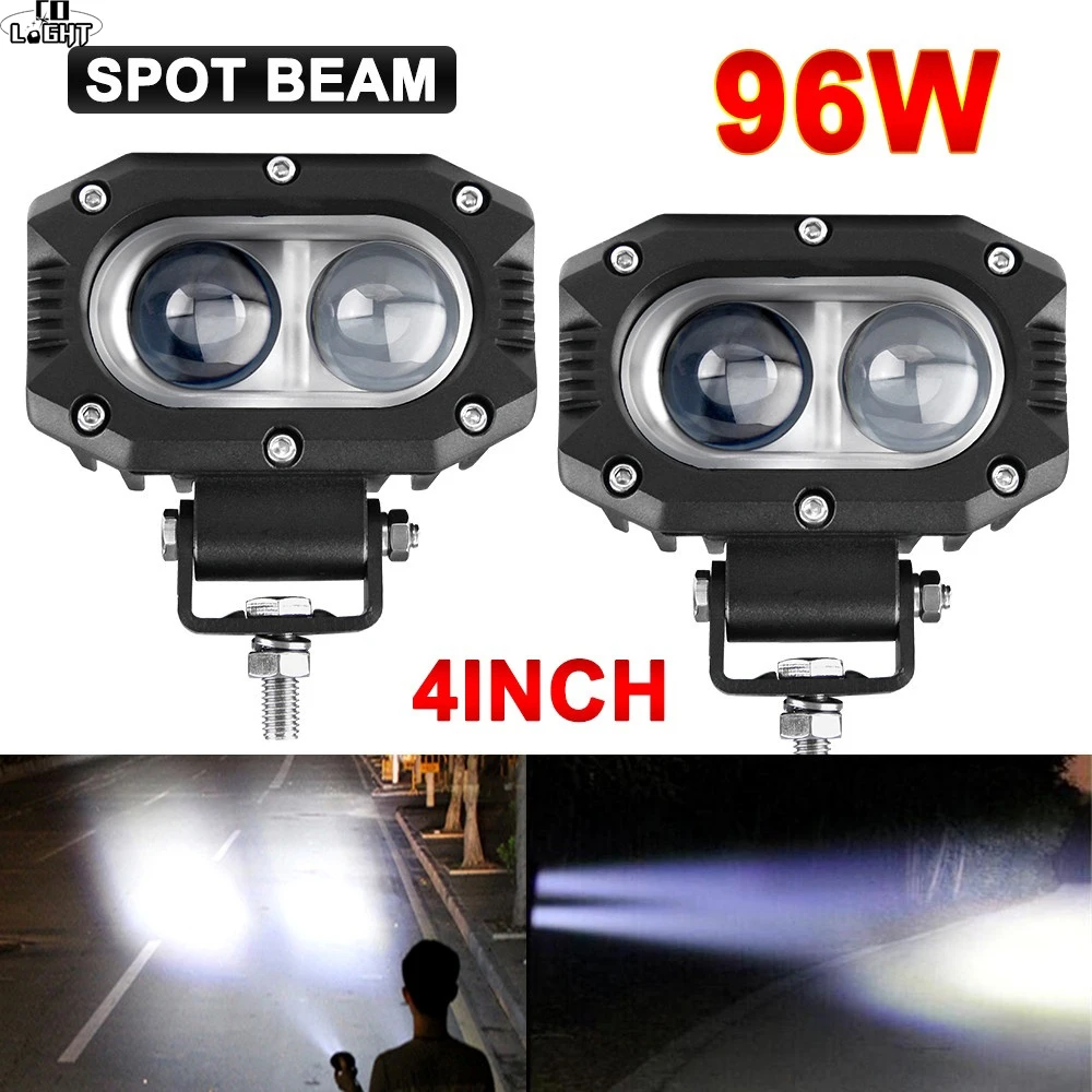 

CO LIGHT New Super Bright 4" 96W LED Work Light Bar Offroad 4x4 Spot Flood SUV ATV LED Work Light For 4WD Tractor Truck 12V 24V