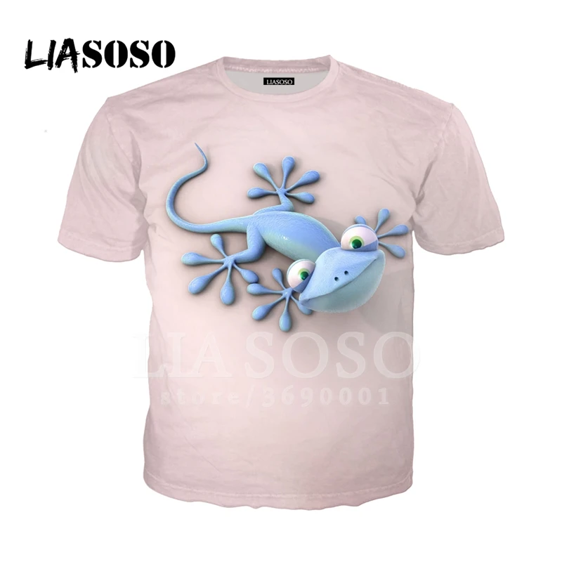 LIASOSO, 3D принт, для женщин и мужчин, забавные животные, ящерица, футболка, летняя футболка, повседневная, с круглым вырезом, хип-хоп, топы, короткий рукав, молодежная одежда, X2774 - Цвет: 10