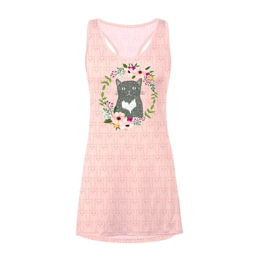Neatie Kiddie/милые пижамы с рисунком из мультфильма; женские ночные рубашки; одежда для сна без рукавов с круглым вырезом; мини-летнее платье