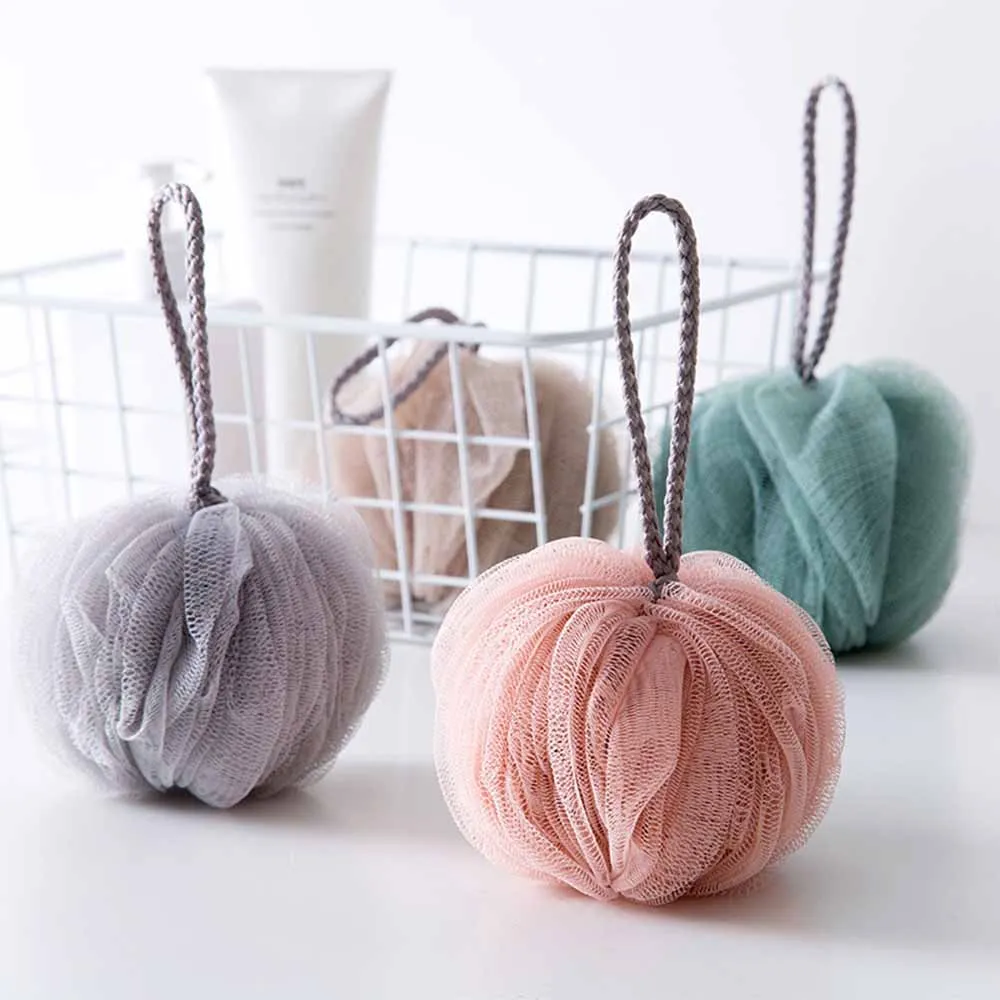 Моющий шар для тела большая губка ванны Очищающая сетка Цветочное банное