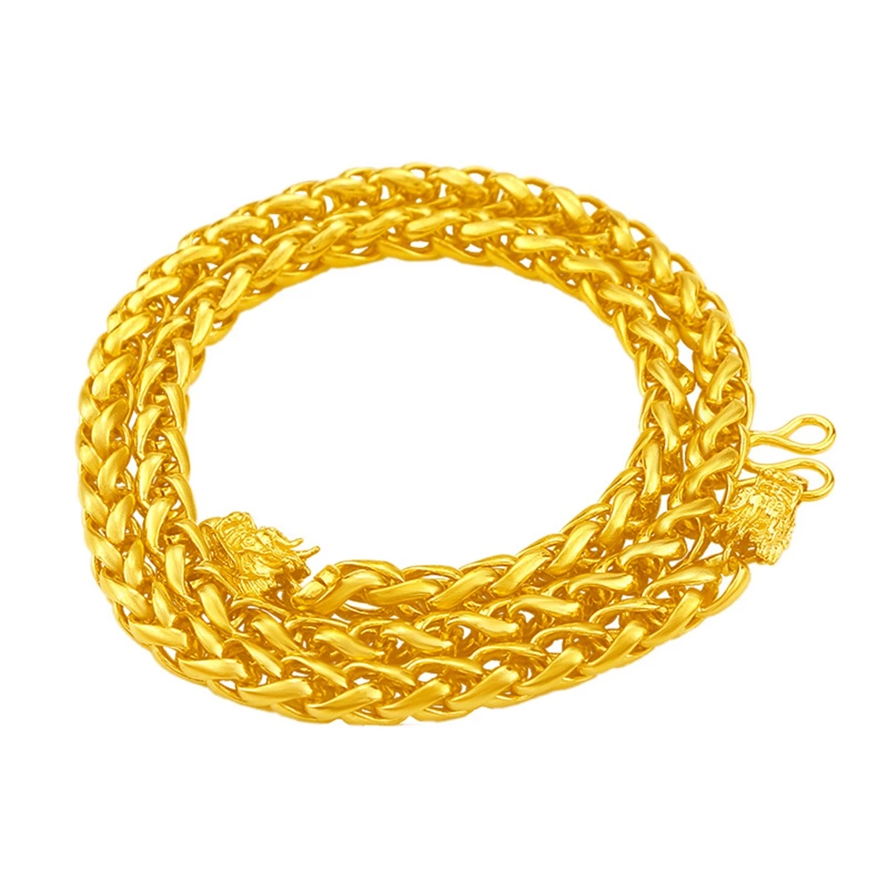 

Byzantine Chain Necklace Men Jewelry Yellow Gold Filled Classic Male Clavicle Twisted Chain Gift 60cm Long