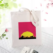 Холщовая Сумка lion king, вместительная сумка для покупок, сумка для ежедневного использования, текст DIY, пользовательский принт, логотип Eco, многоразовая утилизация