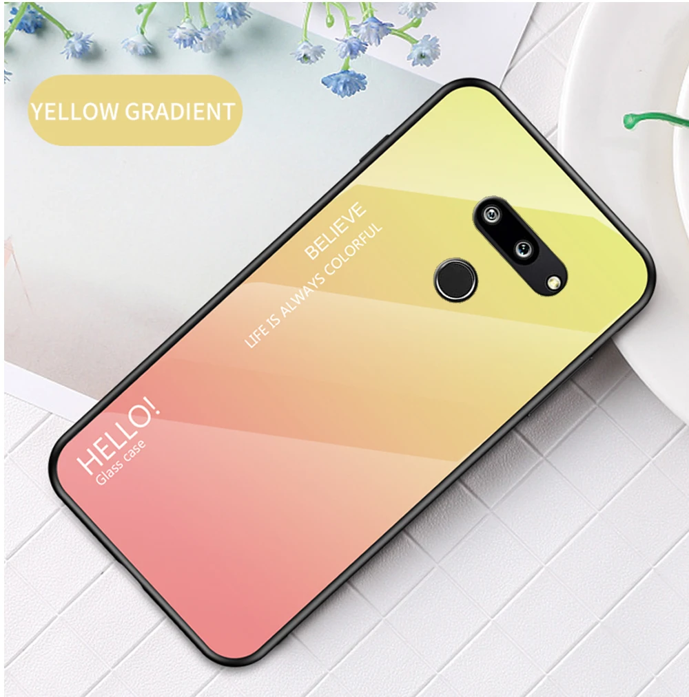 Модный градиентный стеклянный чехол для телефона LG G8 ThinQ силиконовый полный защитный бампер для LG G8 ThinQ задняя крышка телефона 6,1"