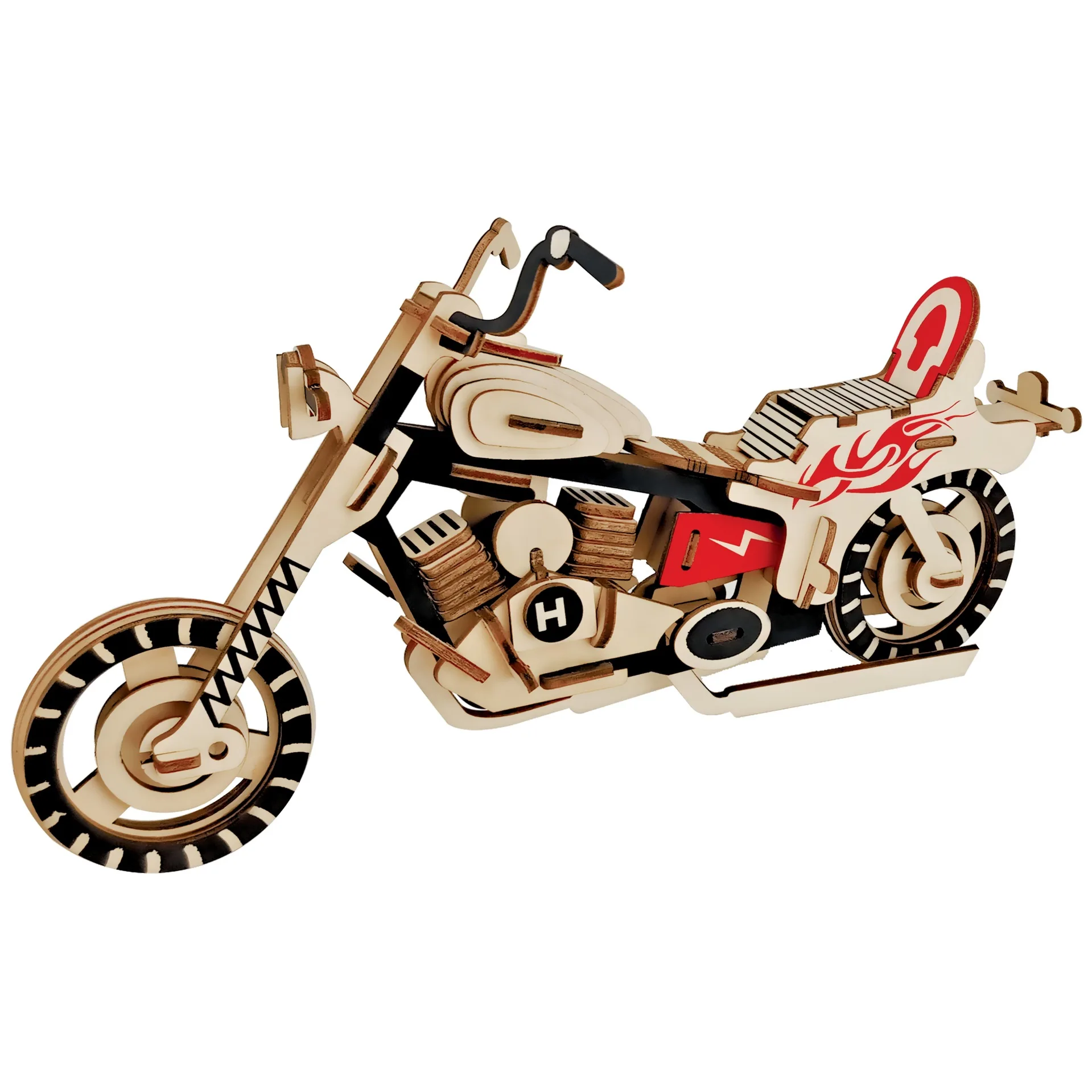 3D Деревянный трехмерный зигзаг головоломка DIY модель моделирования Thunderbolt Harley