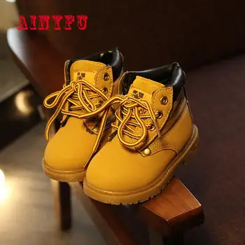 

New Winter Girls Boots Autumn Children Ankle Boots Kids Lace-up Rome Warm Boots 2019 Boys Plush Snow Motorcycle Boots A776