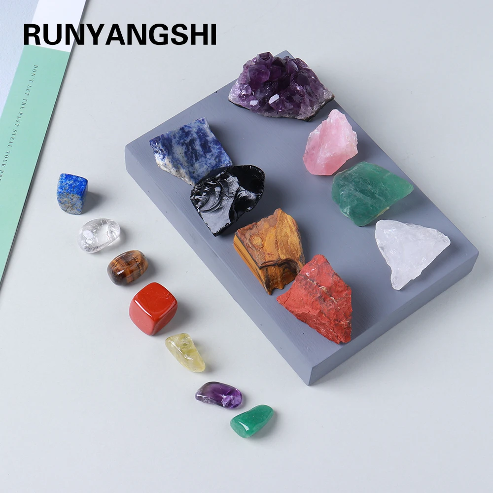 15 adet/takım doğal renkli kristal kuvars ametist küme çakra kristal taş taş Mineral örneği Reiki dekor