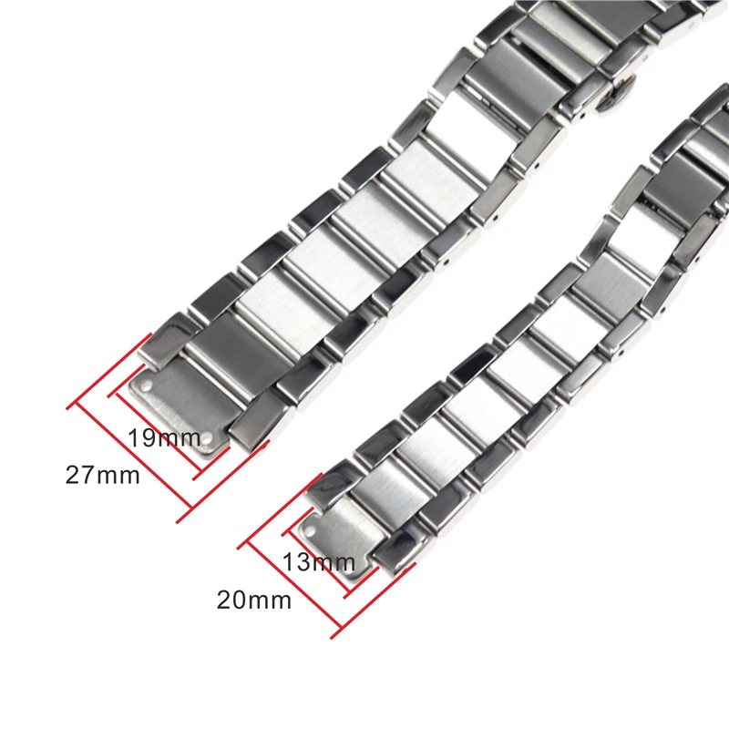 27mm stainless steel strap silver black gold rose gold for HUBLOT watch bracelet big bang classic fusion series 45mm watchbands