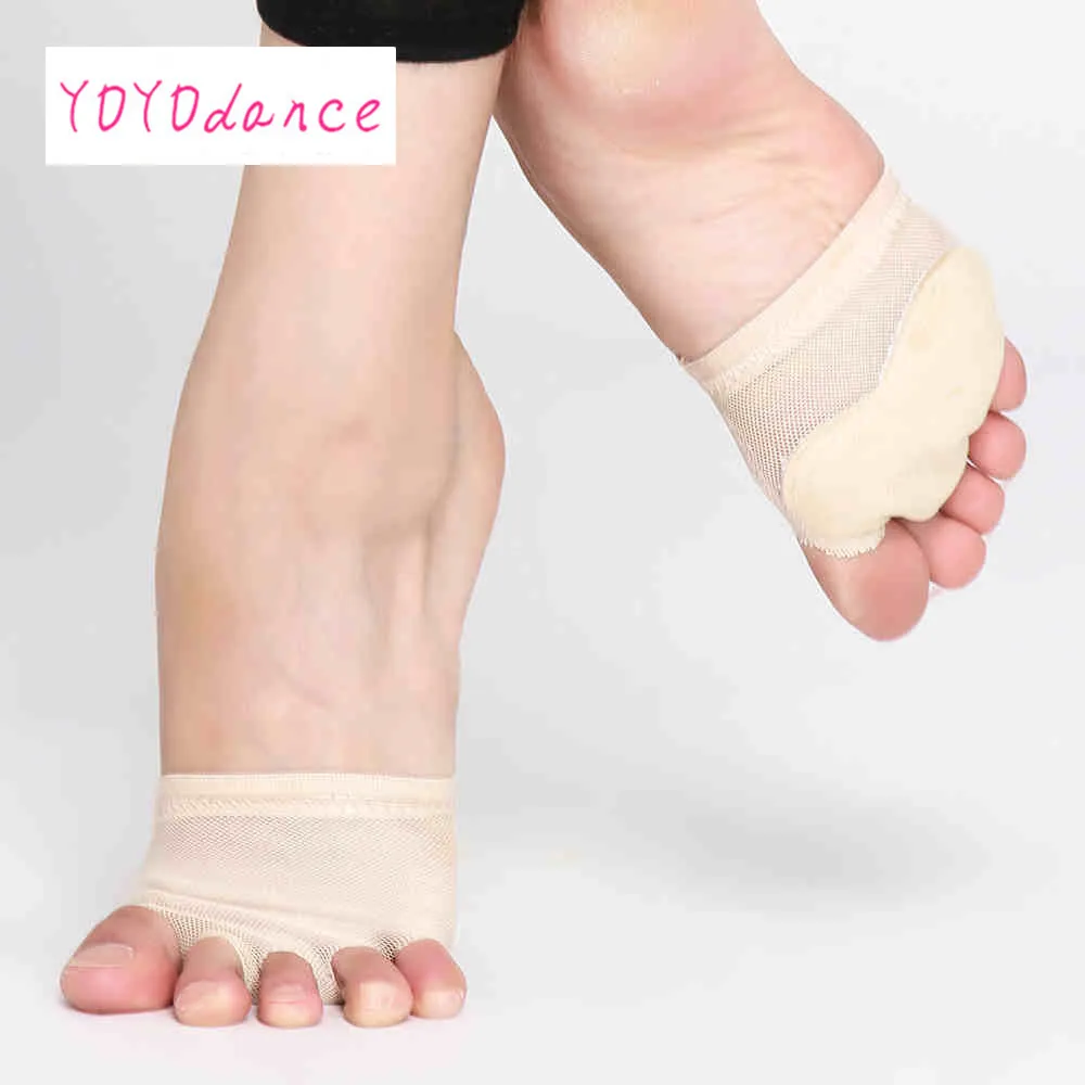 Пять отверстий Профессиональный живот Toe Pad современный половина Лирический танцевальная обувь сандалии лапы ноги стринги