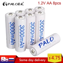 PALO 2-24 pièces batterie rechargeable AA 2A 1.2V 3000mAh AA 2A nimh ni mh ni-mh 100% batteries de courant haute capacité d'origine