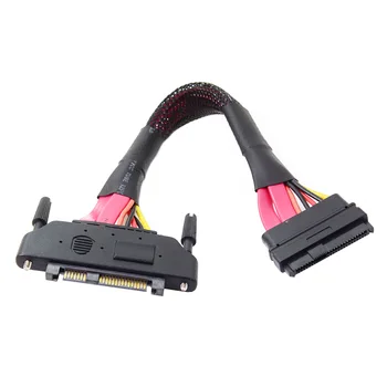 

10pcs/lot SAS 29Pin SFF-8482 Male to Female Hard Disk drive extension Cable 25cm