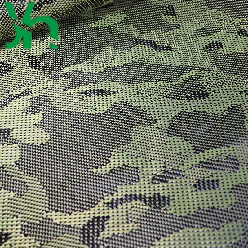 3K210gsm Yellow & Black Camouflage Carbon Fiber Aramid Blend