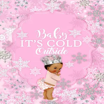 

8x8FT Snow Flakes Winter Wonderland Pink Frame Girl Baby Shower Custom Photography Background Studio Backdrops Vinyl 10x10 8x10