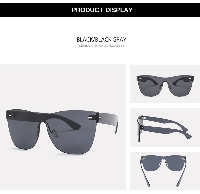 DENISA, Ретро стиль, без оправы, синие солнцезащитные очки, мужские, фирменный дизайн, цельные линзы, квадратные, солнцезащитные очки, для девушек, UV400, Oculos Gafas G8002