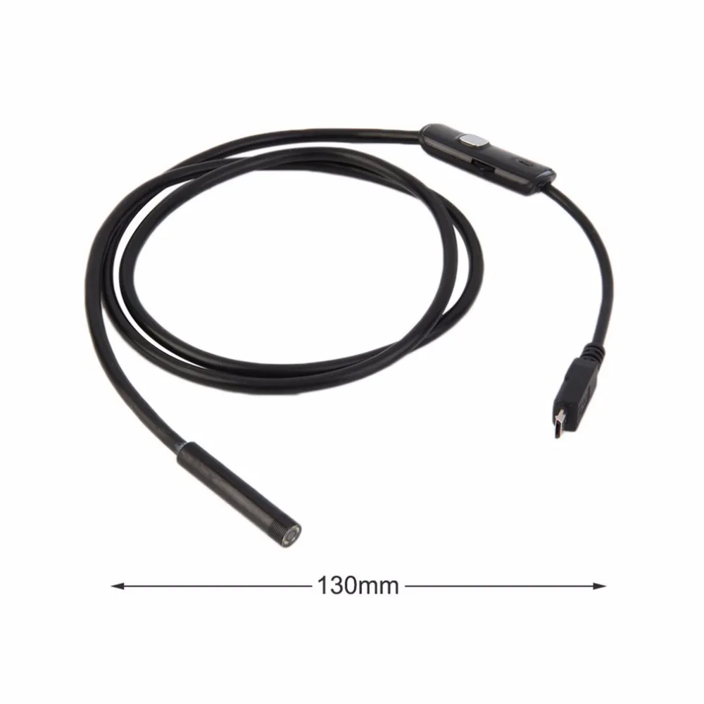 Черный 6LED 1 м 7 мм объектив USB эндоскоп камера HD Водонепроницаемая Труба инспекции бороскоп для андроида ПК телефон и устройство для ноутбука
