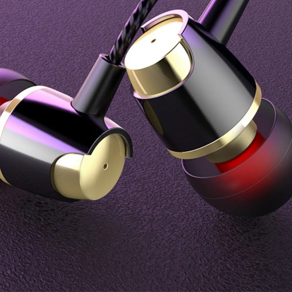 

Portable Wired Earphone Electroplating Bass Stereo In-ear Headphone with Mic Handsfree Call Phone Earphone